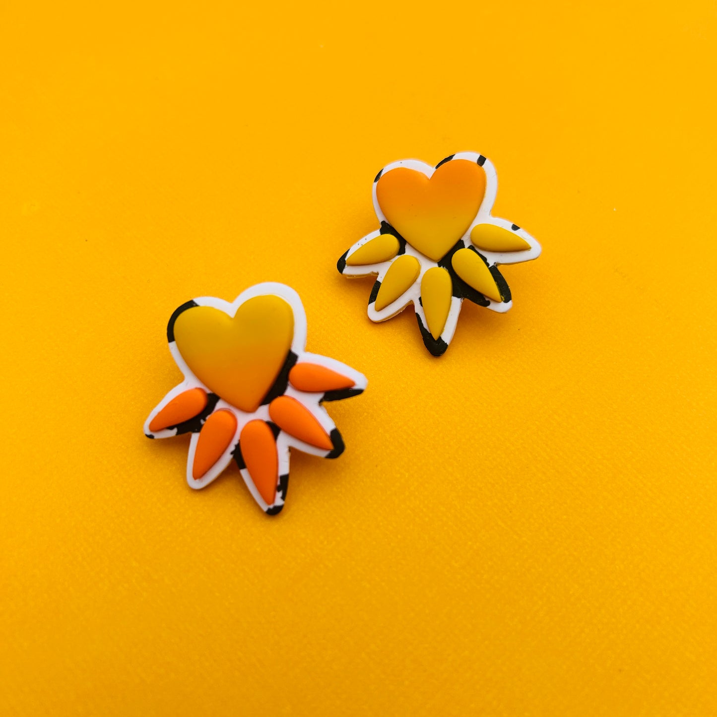 Kelly Spiked Heart Statement Studs