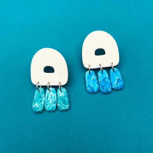 Ocean Sand - Chunky Arched Donut Dangles