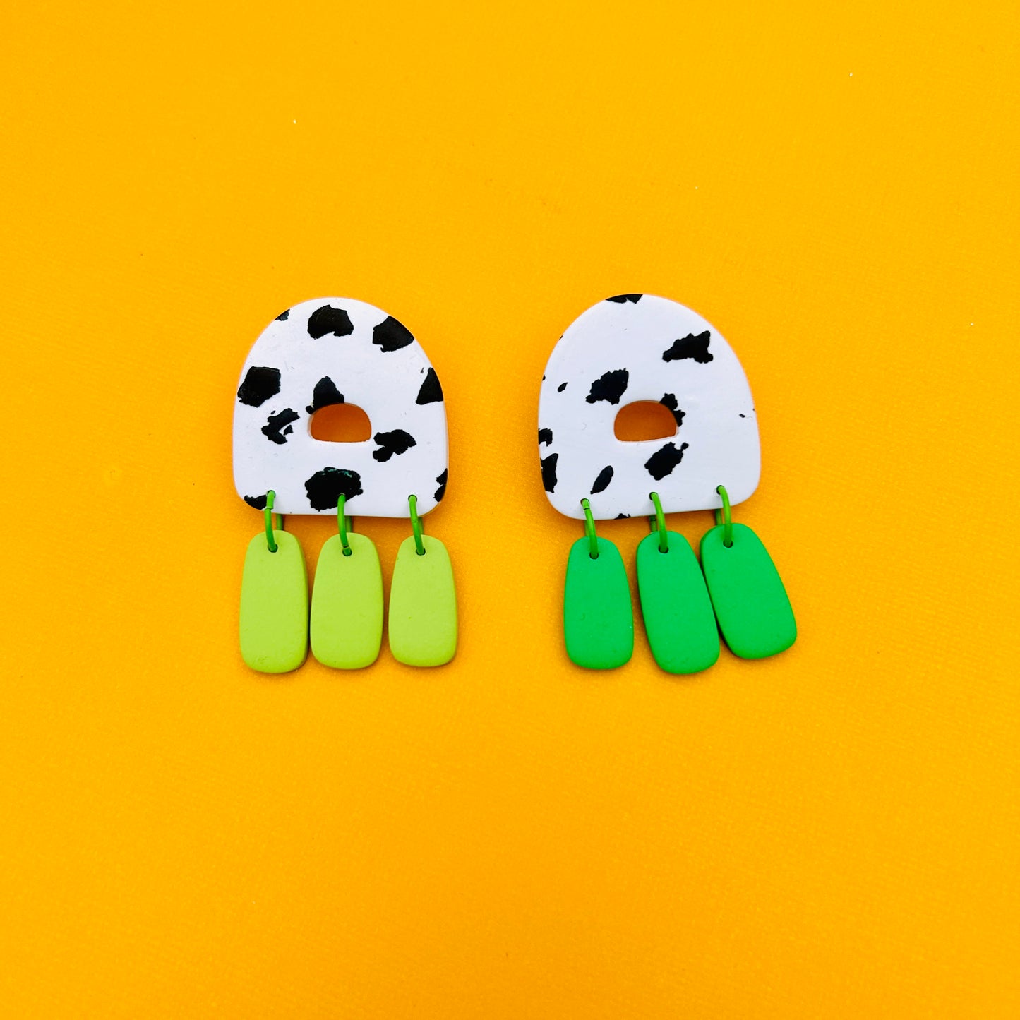 Kelly Collection - Chunky Arched Donut Dangles (green)