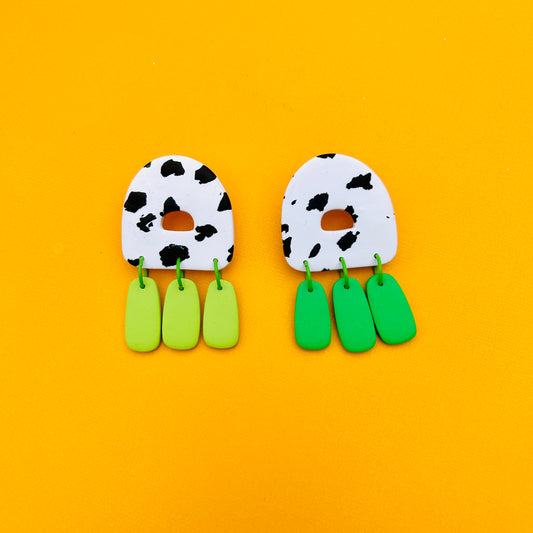 Kelly Collection - Chunky Arched Donut Dangles (green)