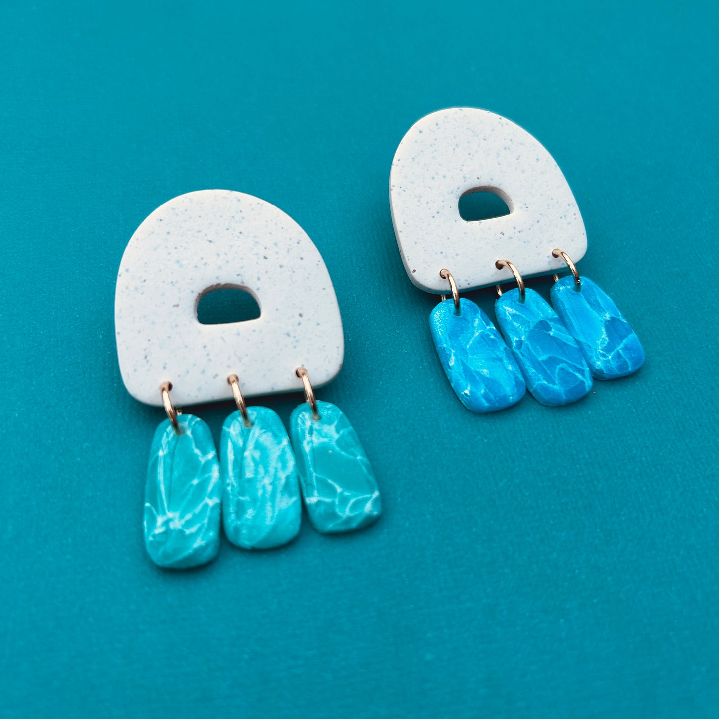 Ocean Sand - Chunky Arched Donut Dangles