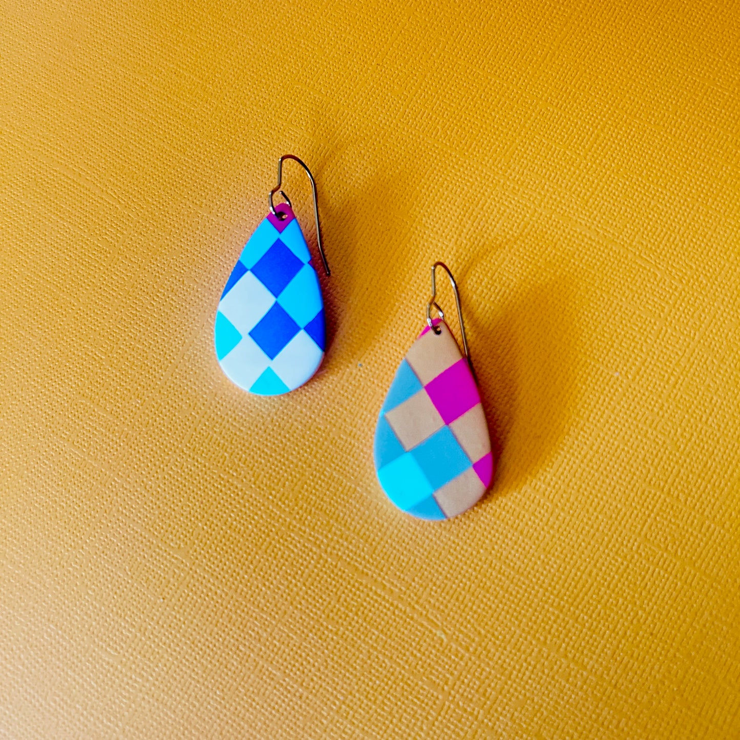 Checkered Drop Dangles